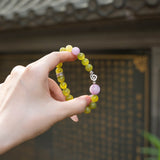Green Jade & Rose Quartz Growth Bracelet