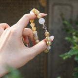 Green Prehnite & White Jade Harmony Bracelet