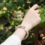 Green Prehnite & White Jade Harmony Bracelet
