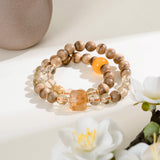 Citrine & Sandalwood Prosperity Bracelet Set