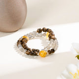 Smoky Agate & Wood Grounding Bracelet Set