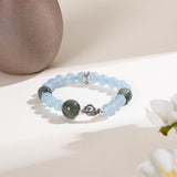 Blue Chalcedony & Moss Agate Serenity Bracelet