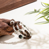 Green Hair Quartz & Wood Protection Bracelet Set