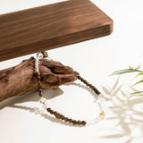 Kyara Agarwood &amp; Clear Quartz Double-Strand Bracelet