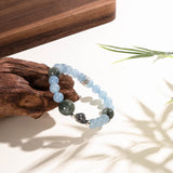 Blue Chalcedony & Moss Agate Serenity Bracelet