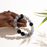 Rat Zodiac  Guardian Bracelet – Aquamarine & Obsidian Water Protector