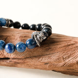  Blue Kyanite Tiger's Eye Crystal with Dragon Guardian Bracelet