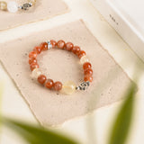 Sunstone & White Jade Radiance Bracelet