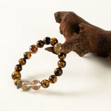 Dragon Zodiac Guardian Bracelet – Tiger’s Eye & Smoky Quartz for Power