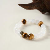 Monkey Zodiac Charm Bracelet – Tiger Eye & Quartz for Vitality