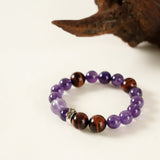 Snake Zodiac Guardian Bracelet – Amethyst & Red Tiger’s Eye for Focus