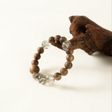 Rabbit Zodiac Guardian Bracelet – Garden Quartz & Wood for Heart Clarity