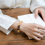 Sheep Zodiac Harmony Bracelet – Rutilated Quartz & Lepidolite