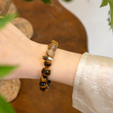 Dragon Zodiac Guardian Bracelet – Tiger’s Eye & Smoky Quartz for Power