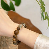 Rabbit Zodiac Guardian Bracelet – Garden Quartz & Wood for Heart Clarity