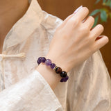 Snake Zodiac Guardian Bracelet – Amethyst & Red Tiger’s Eye for Focus
