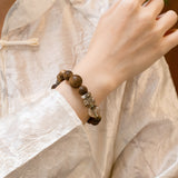 Rabbit Zodiac Guardian Bracelet – Garden Quartz & Wood for Heart Clarity