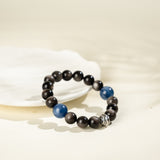 Kyanite Black Silver Obsidian Bracelet