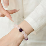 Madagascar Rose Quartz, Lavender & Deep Amethyst Bracelet