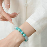 Amazonite Blue Chalcedony Crystal Bracelet