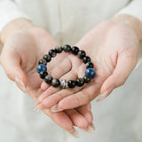 Kyanite Black Silver Obsidian Bracelet
