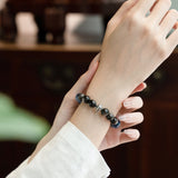 Kyanite Black Silver Obsidian Bracelet