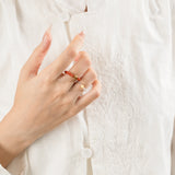 Natural Nanhong Agate Gray Moonstone Ring