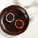 Natural Nanhong Agate Gray Moonstone Ring