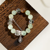 Qi Nan Agarwood & Prehnite Beaded Bracelet