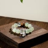 Qi Nan Agarwood & Prehnite Beaded Bracelet