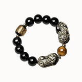 2 Pixiu Obsidian & Tiger’s Eye Flow Bracelet