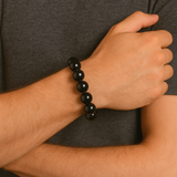 Black Silver Obsidian Radiance Bracelet